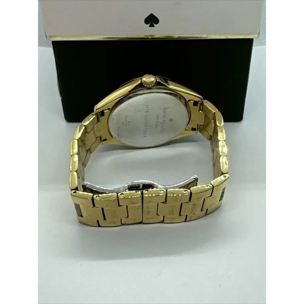Kate Spade Seaport Grand 0030 Women's Gold Analog Dial Quartz Wrist Watch JNA143